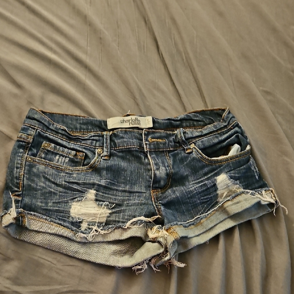 Size 8 Charlotte Russe Distressed‎ Blue Jean Shorts